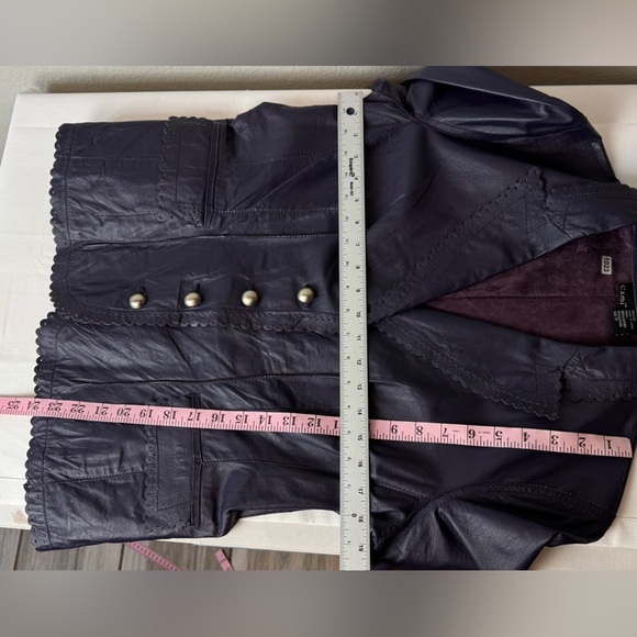Cami Genuine Leather Jacket Size‎ 14 Purple Scallop Western Style Vintage - Picture 5 of 6